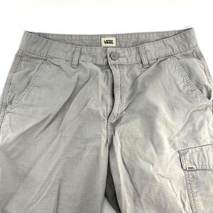 Vans Cargo Shorts Mens 34x10.5 Gray Cotton Casual Outdoor Skater Flat Front